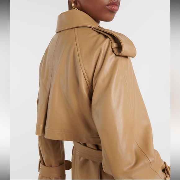 VERONICA BEARD Tan Conneley Faux Leather Trench Coat - Picture 12 of 12